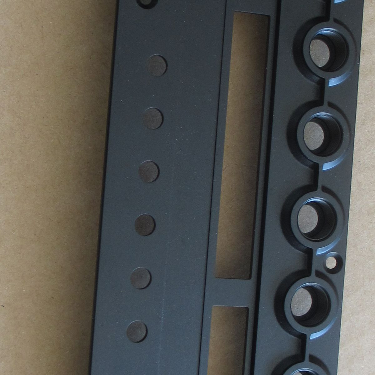 custom CNC milling Aluminum chassis component, for medial equipment, Black anodize finish